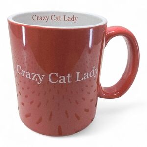 HAUSENWARE Red Crazy Cat Lady Mug Funny Gift Y2K‎ Cottagecore Ceramic Coffee Tea